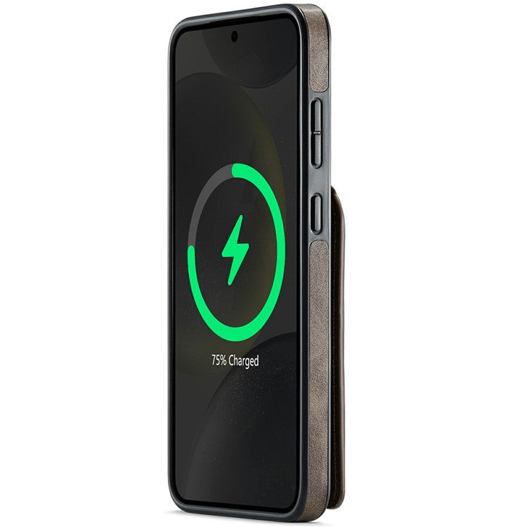 MAGKING K1 Series For Samsung Galaxy S25+ Magnetic Case PC+TPU+PU Phone Cover with Card Holder - Coffee