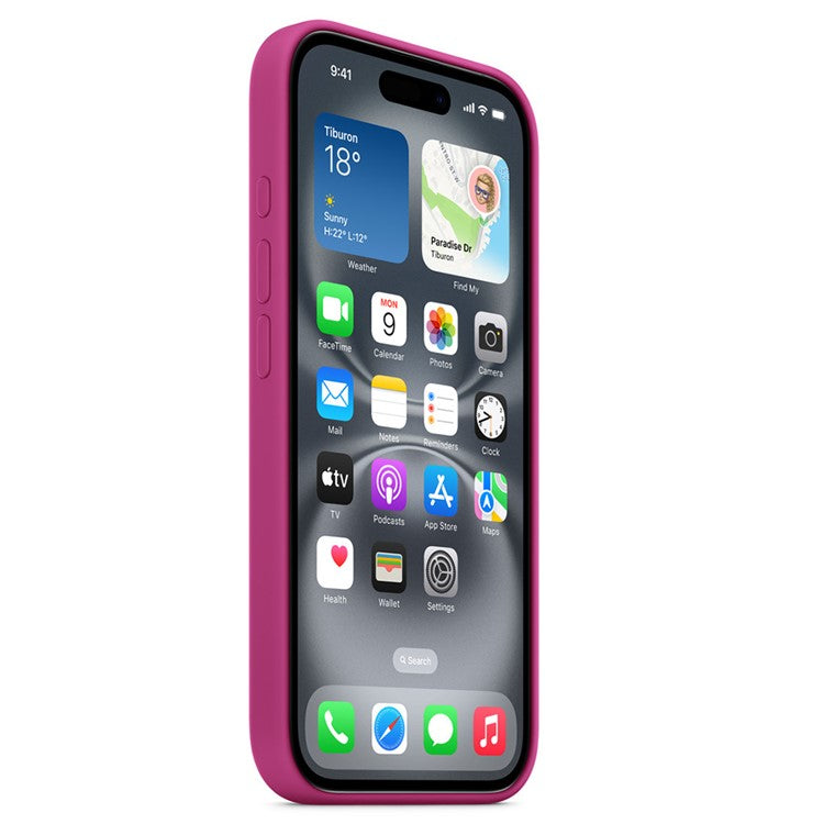 For iPhone 16 Case Compatible with MagSafe Liquid Silicone Phone Back Cover [Induction Popover] - Rose