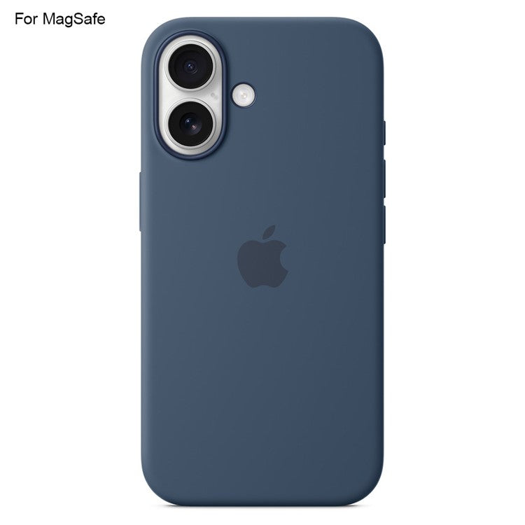 For iPhone 16 Case Compatible with MagSafe Liquid Silicone Phone Back Cover [Induction Popover] - Dark Blue