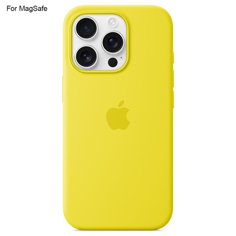 For iPhone 16 Pro Case Compatible with MagSafe Liquid Silicone Phone Back Cover [Induction Popover] - Yellow