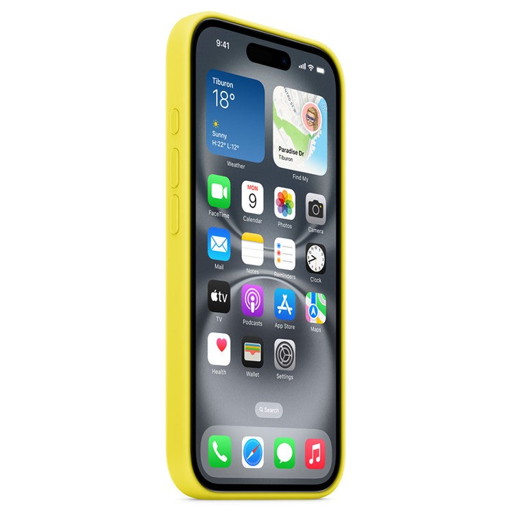 For iPhone 16 Pro Case Compatible with MagSafe Liquid Silicone Phone Back Cover [Induction Popover] - Yellow
