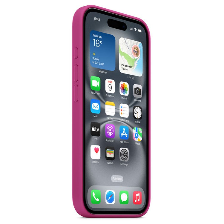 For iPhone 16 Pro Case Compatible with MagSafe Liquid Silicone Phone Back Cover [Induction Popover] - Rose
