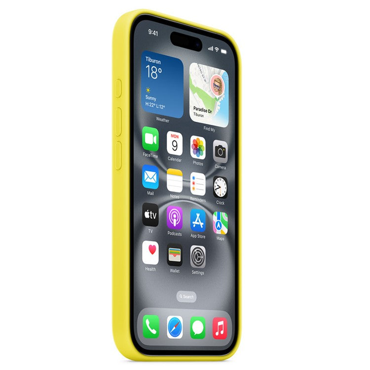 For iPhone 16 Plus Case Compatible with MagSafe Liquid Silicone Phone Back Cover [Induction Popover] - Yellow