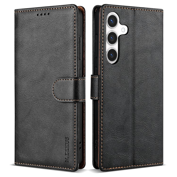 N.BEKUS CSJ-001 For Samsung Galaxy A26 5G Stand Case PU Leather Wallet Phone Cover - Black