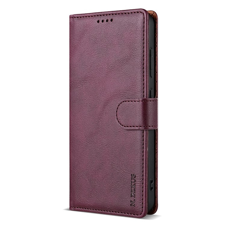 N.BEKUS CSJ-001 For 	Samsung Galaxy A36 5G Stand Case PU Leather Wallet Phone Cover - Wine Red