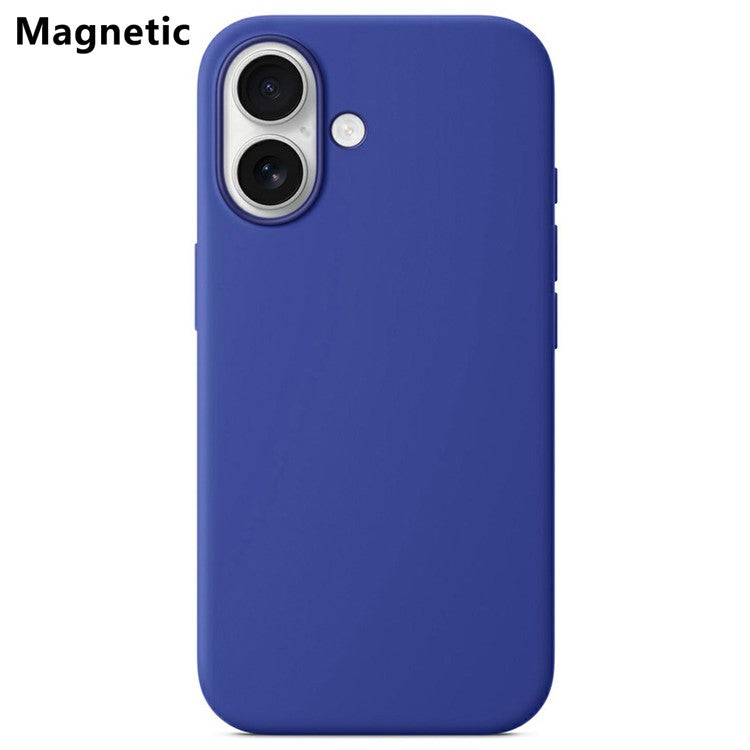 For iPhone 16 Plus Compatible with MagSafe Liquid Silicone Phone Back Cover (No Logo) - Brilliant Blue
