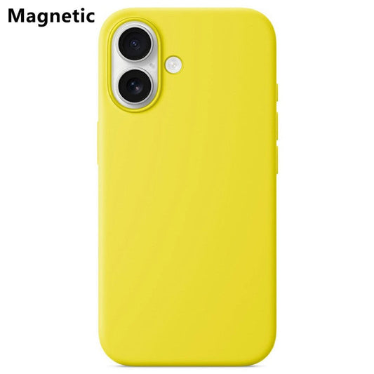 For iPhone 16 Plus Compatible with MagSafe Liquid Silicone Phone Back Cover (No Logo) - Yellow