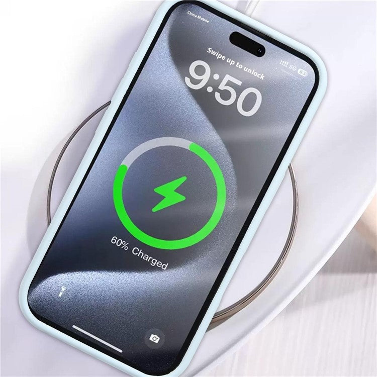 For iPhone 16 Case Compatible with MagSafe Silicone Shock Absorbing Phone Cover - Blue
