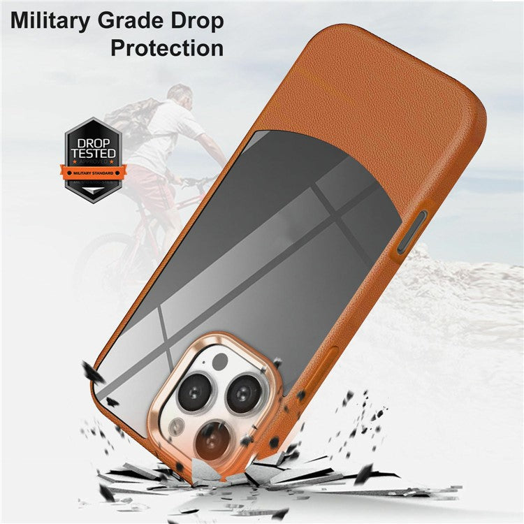 For iPhone 16 Pro Case Litchi Texture TPU+Clear Acrylic Protective Phone Cover - Black