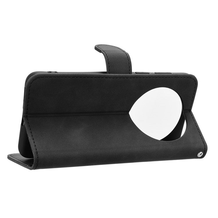 For Huawei Mate 70 Leather Case Skin-Feel Anti-Drop Wallet Flip Phone Cover - Black