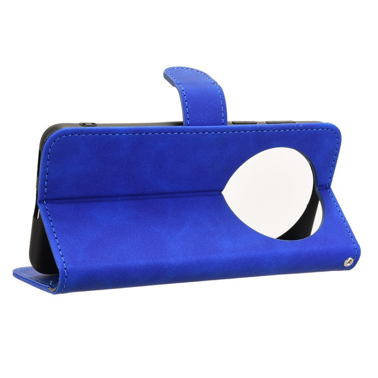 For Huawei Mate 70 Leather Case Skin-Feel Anti-Drop Wallet Flip Phone Cover - Blue