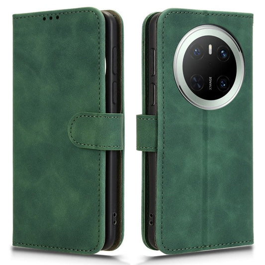 For Huawei Mate 70 Leather Case Skin-Feel Anti-Drop Wallet Flip Phone Cover - Green