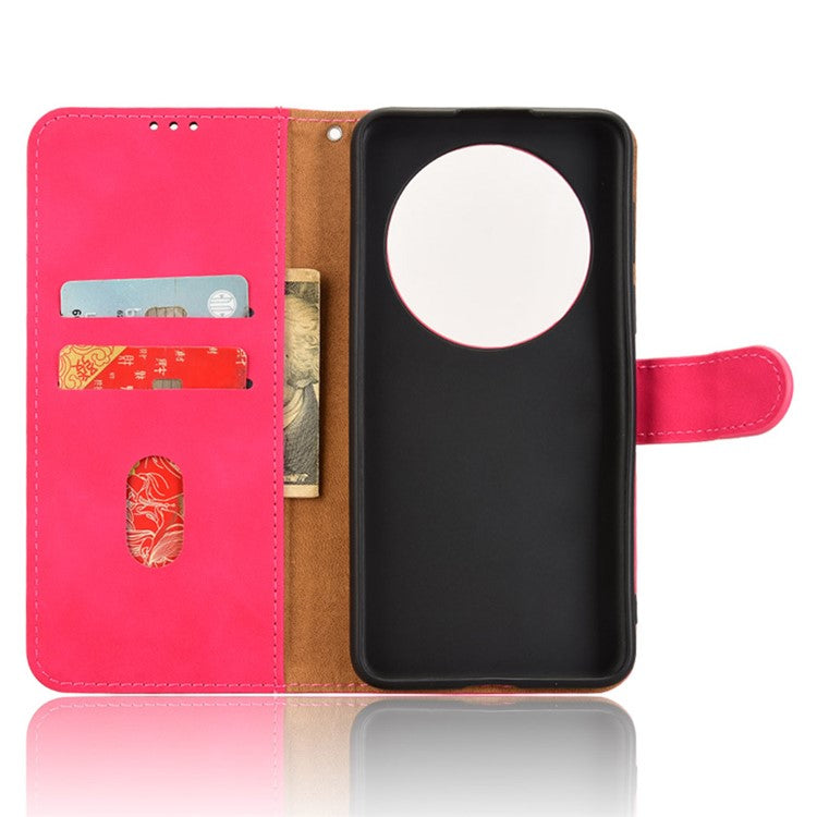 For Huawei Mate 70 Leather Case Skin-Feel Anti-Drop Wallet Flip Phone Cover - Rose