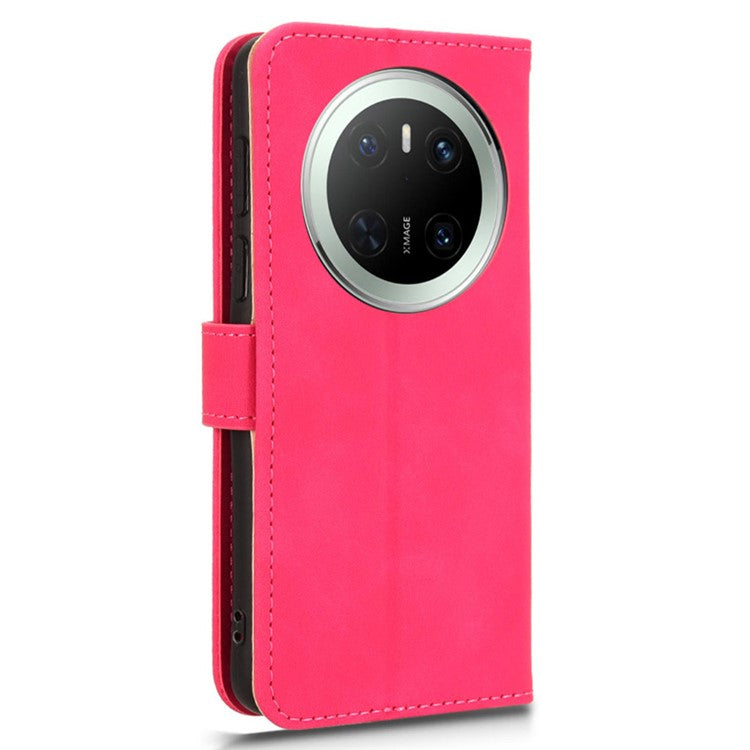 For Huawei Mate 70 Leather Case Skin-Feel Anti-Drop Wallet Flip Phone Cover - Rose