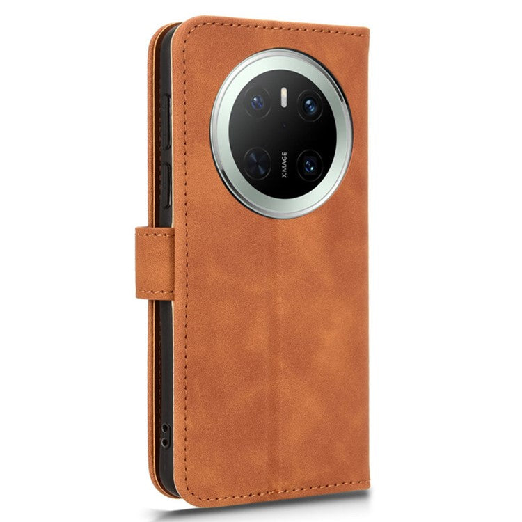 For Huawei Mate 70 Leather Case Skin-Feel Anti-Drop Wallet Flip Phone Cover - Brown