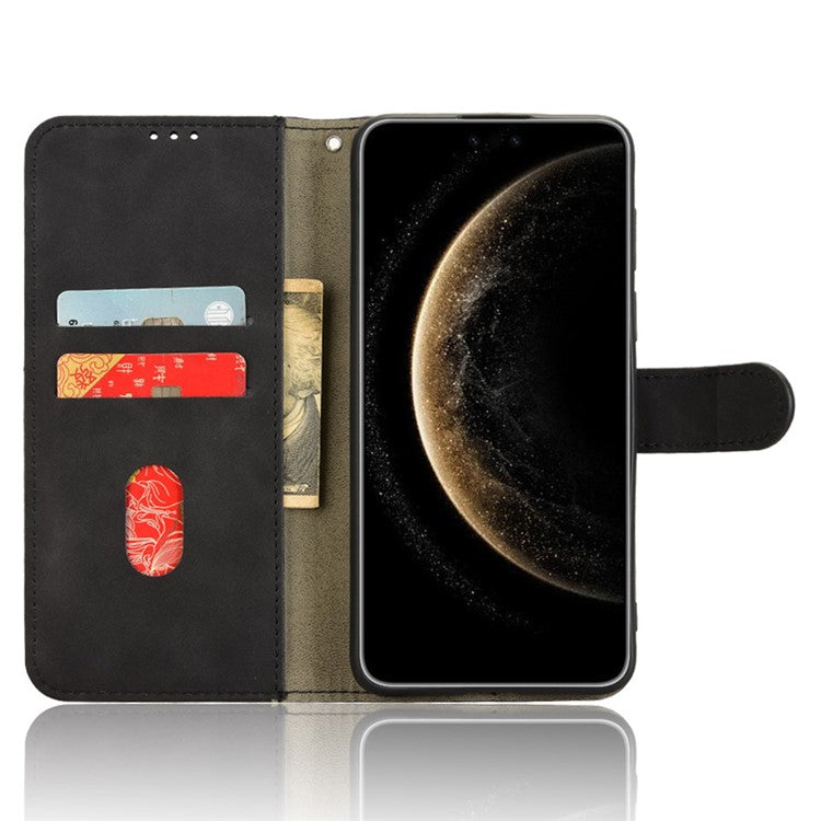 For Huawei Mate 70 Pro+ / 70 Pro Leather Case Skin-Feel Anti-Drop Wallet Flip Phone Cover - Black