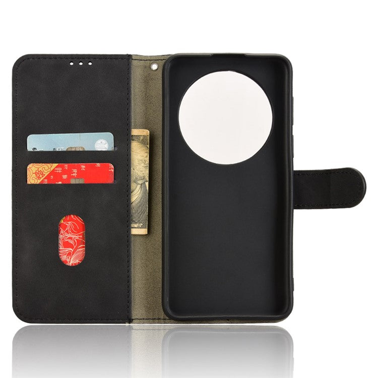 For Huawei Mate 70 Pro+ / 70 Pro Leather Case Skin-Feel Anti-Drop Wallet Flip Phone Cover - Black