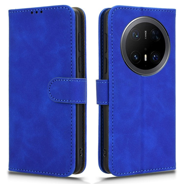 For Huawei Mate 70 Pro+ / 70 Pro Leather Case Skin-Feel Anti-Drop Wallet Flip Phone Cover - Blue
