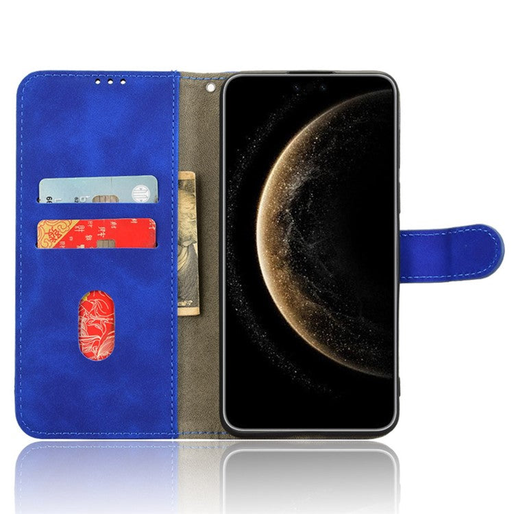 For Huawei Mate 70 Pro+ / 70 Pro Leather Case Skin-Feel Anti-Drop Wallet Flip Phone Cover - Blue