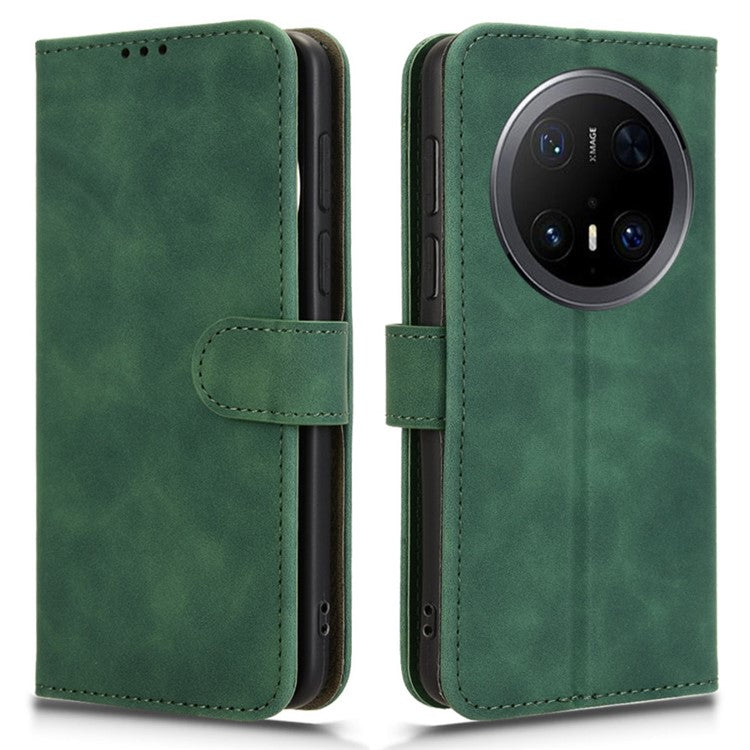 For Huawei Mate 70 Pro+ / 70 Pro Leather Case Skin-Feel Anti-Drop Wallet Flip Phone Cover - Green