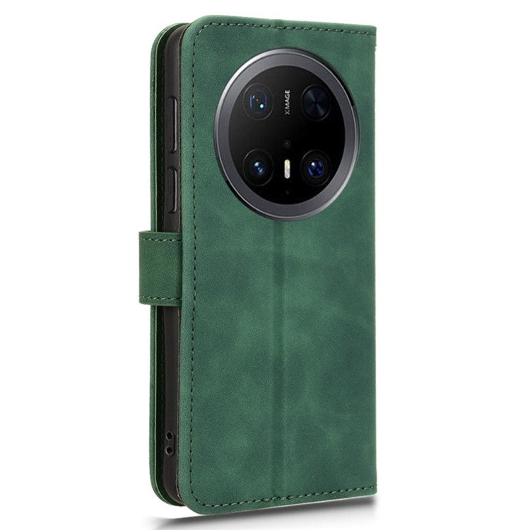 For Huawei Mate 70 Pro+ / 70 Pro Leather Case Skin-Feel Anti-Drop Wallet Flip Phone Cover - Green