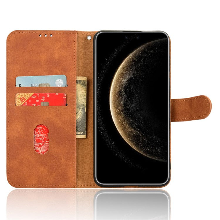 For Huawei Mate 70 Pro+ / 70 Pro Leather Case Skin-Feel Anti-Drop Wallet Flip Phone Cover - Brown