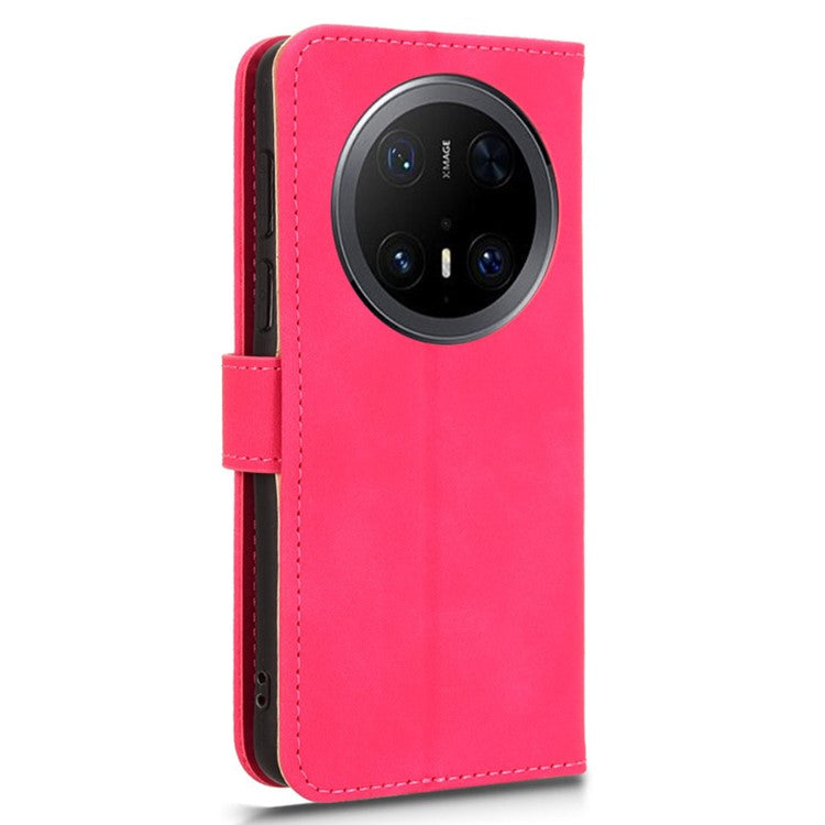 For Huawei Mate 70 Pro+ / 70 Pro Leather Case Skin-Feel Anti-Drop Wallet Flip Phone Cover - Rose