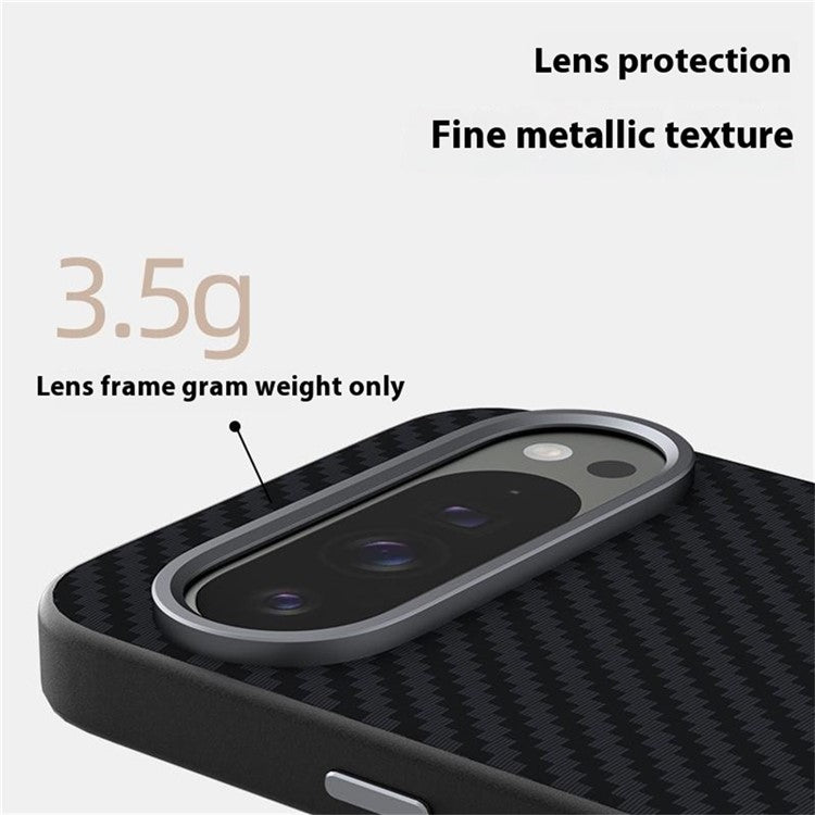 ABEEL For Google Pixel 9 / Pixel 9 Pro Case Compatible with MagSafe Carbon Fiber Texture Back Cover - Black  /  Red