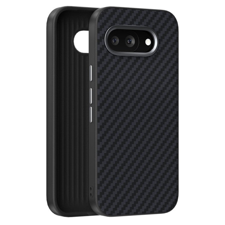 ABEEL For Google Pixel 9a Case Compatible with MagSafe Carbon Fiber Texture Back Cover - Black