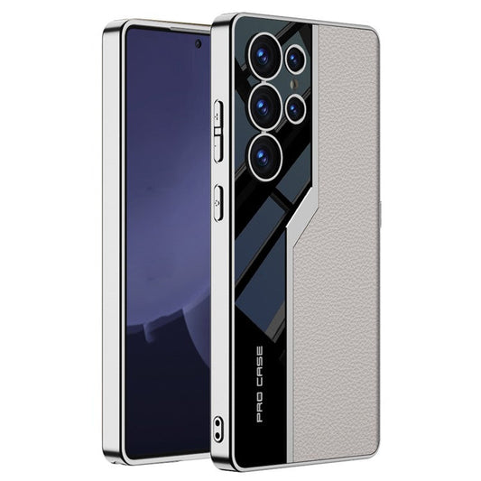 GKK For Samsung Galaxy S25 Ultra Case TPU+PC+PU Phone Back Cover Electroplating - Starlight