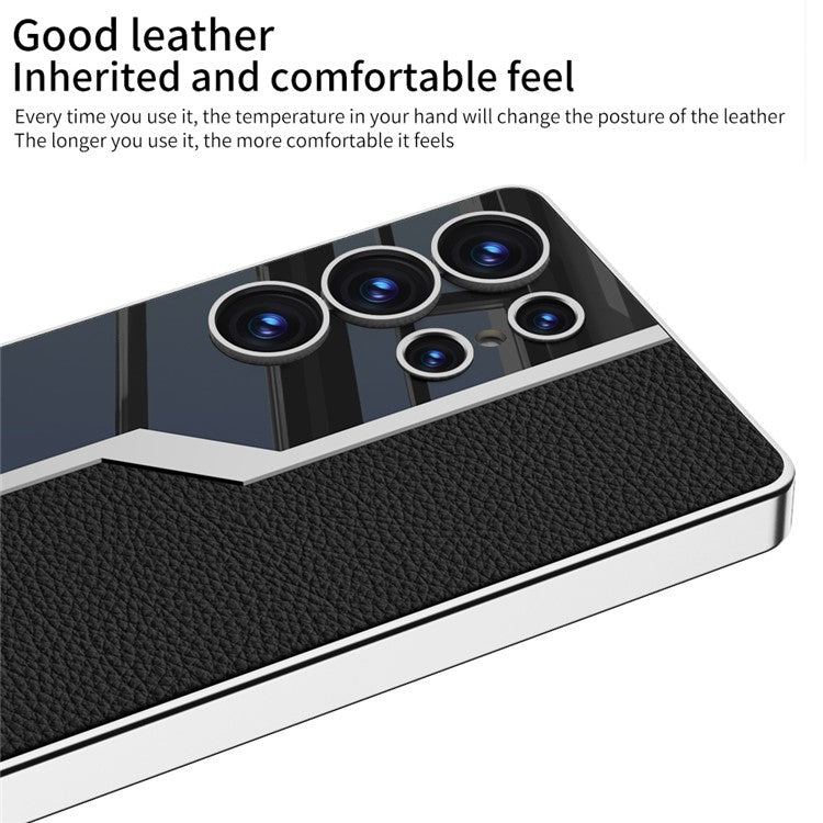 GKK For Samsung Galaxy S25 Ultra Case TPU+PC+PU Phone Back Cover Electroplating - Starlight