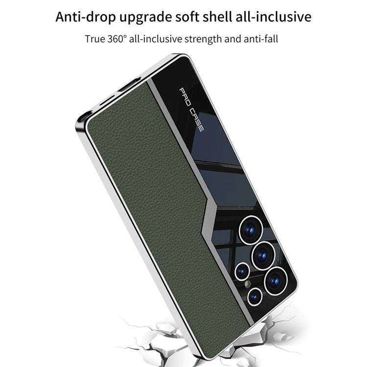 GKK For Samsung Galaxy S25 Ultra Case TPU+PC+PU Phone Back Cover Electroplating - Starlight