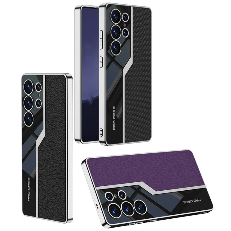 GKK For Samsung Galaxy S25 Ultra Case TPU+PC+PU Phone Back Cover Electroplating - Starlight