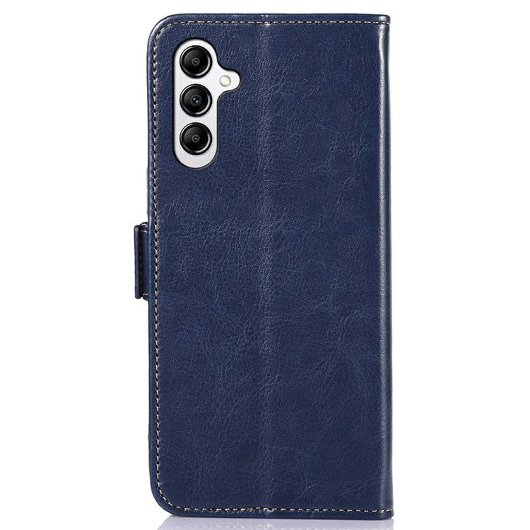 ABEEL For Samsung Galaxy A26 5G Case PU Leather Crazy Horse Texture Wallet Phone Cover - Blue