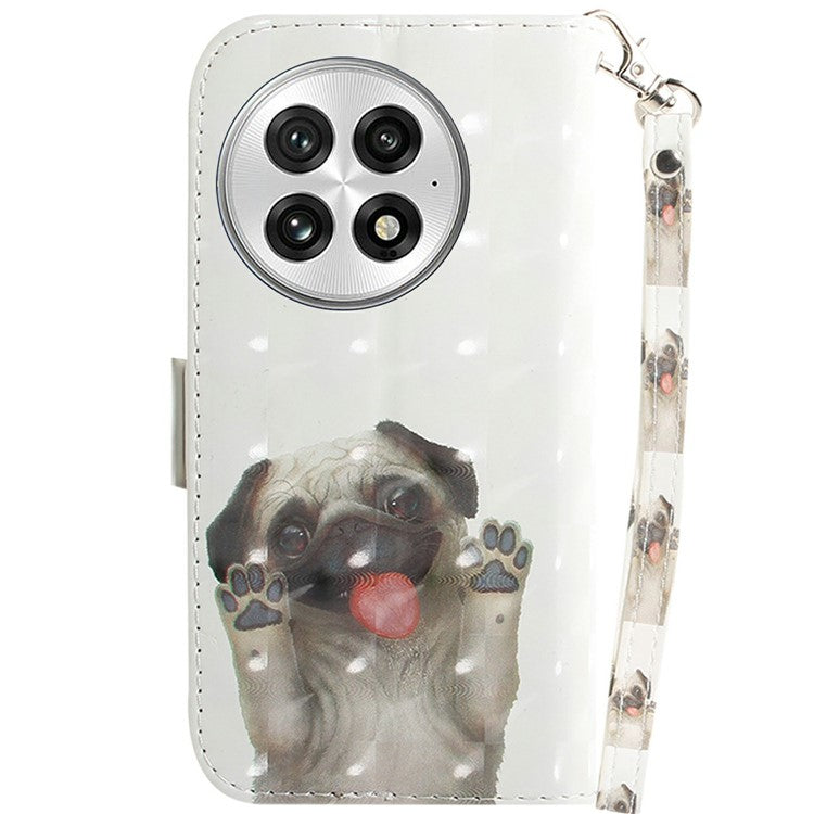 For OnePlus 13 Case Pattern Printing Leather Wallet Phone Cover - Pug