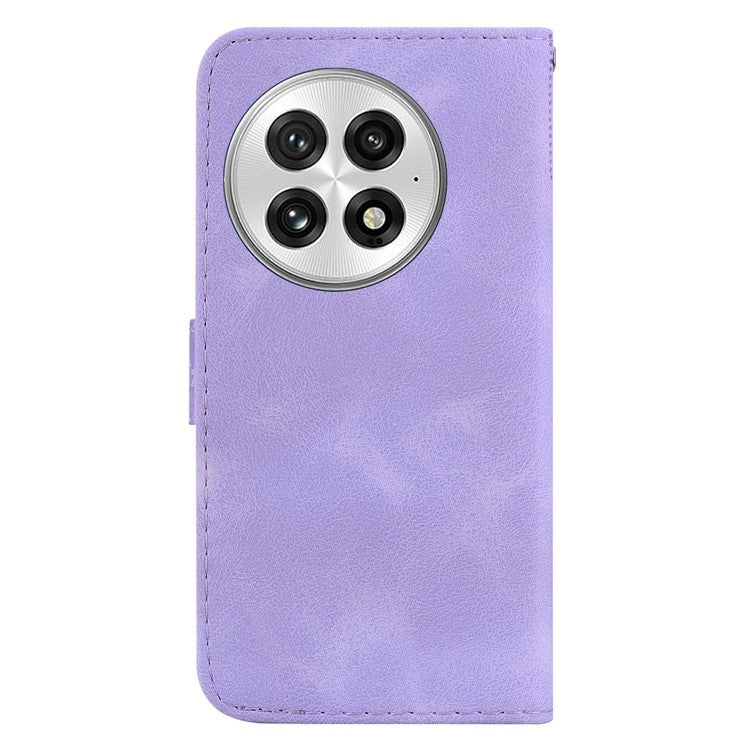 For OnePlus 13 Stand Case 7-Shaped Pattern Imprint Leather Phone Cover - Purple