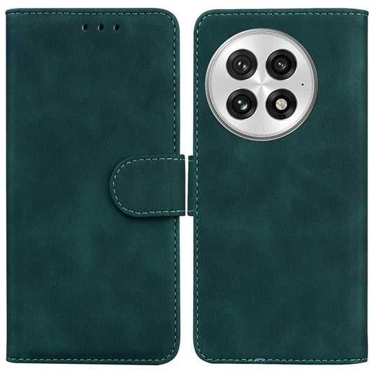 For OnePlus 13 Case Solid Color Leather Wallet Phone Cover - Green