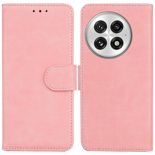 For OnePlus 13 Case Solid Color Leather Wallet Phone Cover - Pink