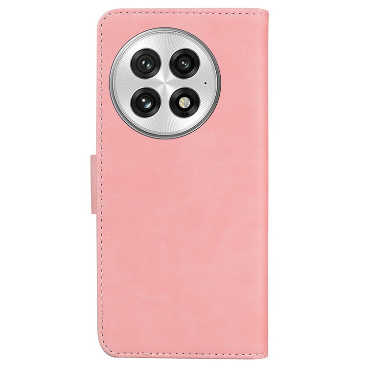 For OnePlus 13 Case Solid Color Leather Wallet Phone Cover - Pink