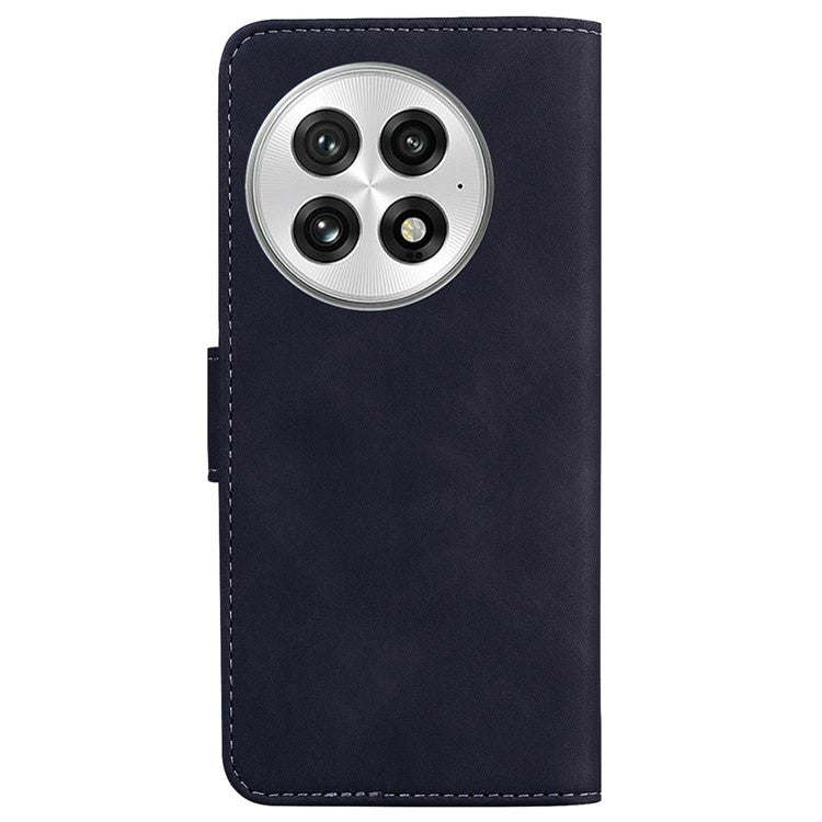 For OnePlus 13 Case Solid Color Leather Wallet Phone Cover - Black