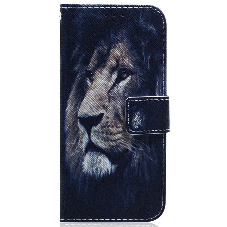 For OnePlus 13 Wallet Case Pattern Print Leather Phone Cover - Lion