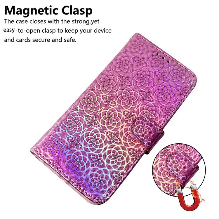 For OnePlus 13 Stand Case Dazzling Flower Leather Phone Cover - Pink
