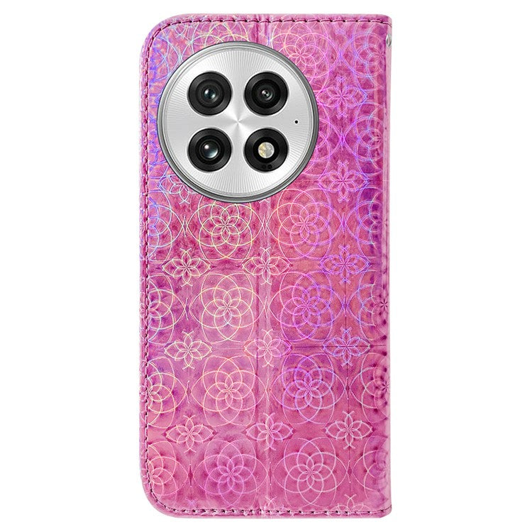 For OnePlus 13 Stand Case Dazzling Flower Leather Phone Cover - Pink