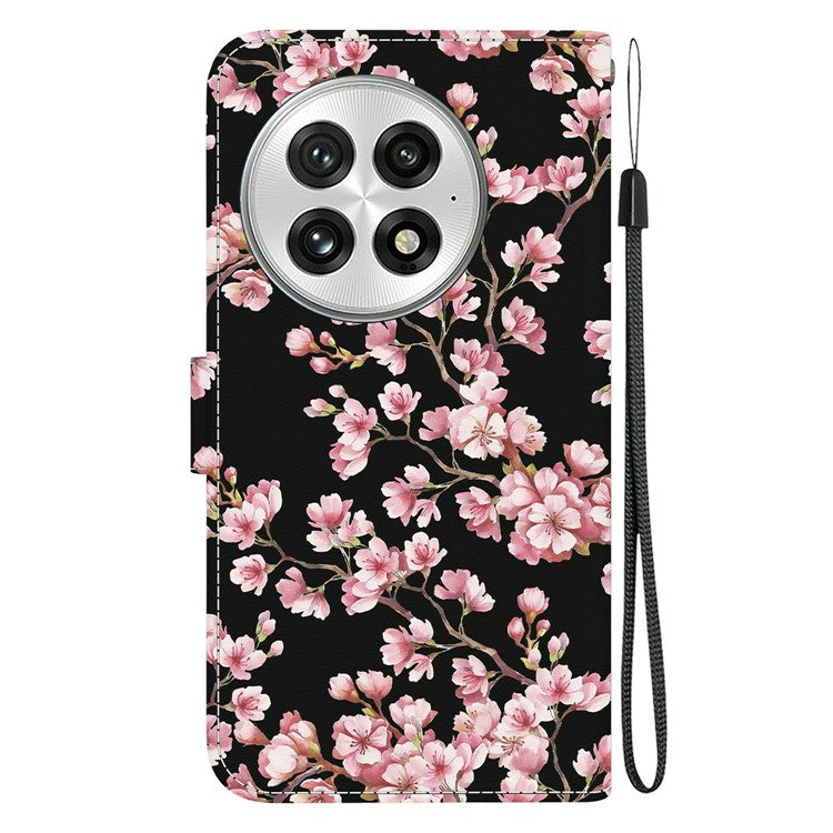 For OnePlus 13 Wallet Phone Case Anti-Drop Leather Flip Cover Pattern Printing - Plum Blossom