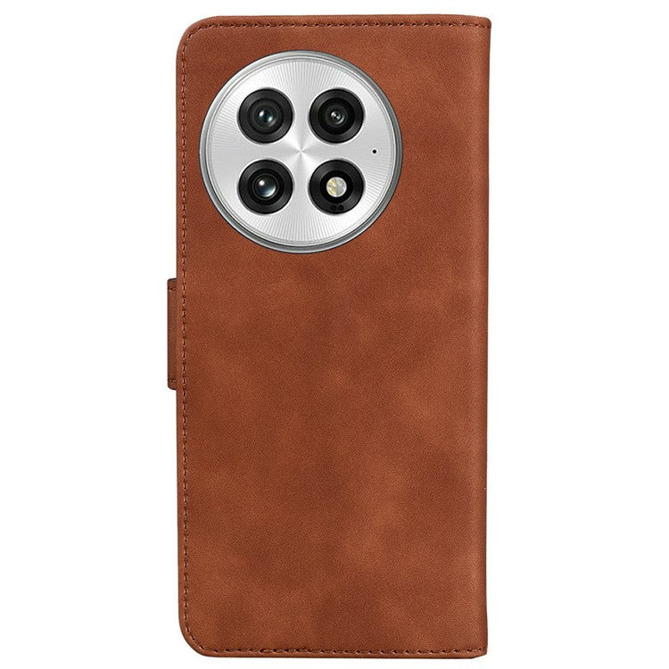 For OnePlus 13 Stand Case PU Leather Phone Cover Butterfly Printed - Brown