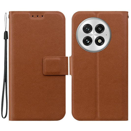 For OnePlus 13 Case Ultra-Thin PU Leather + TPU Phone Cover with Card Slot - Brown