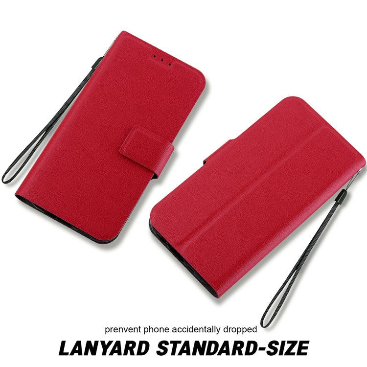 For OnePlus 13 Case Ultra-Thin PU Leather + TPU Phone Cover with Card Slot - Red