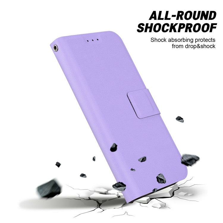 For OnePlus 13 Case Ultra-Thin PU Leather + TPU Phone Cover with Card Slot - Purple