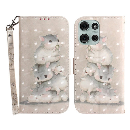 For Motorola Moto G75 5G Case Pattern Printing Leather Wallet Phone Cover - Stacking Squirrels