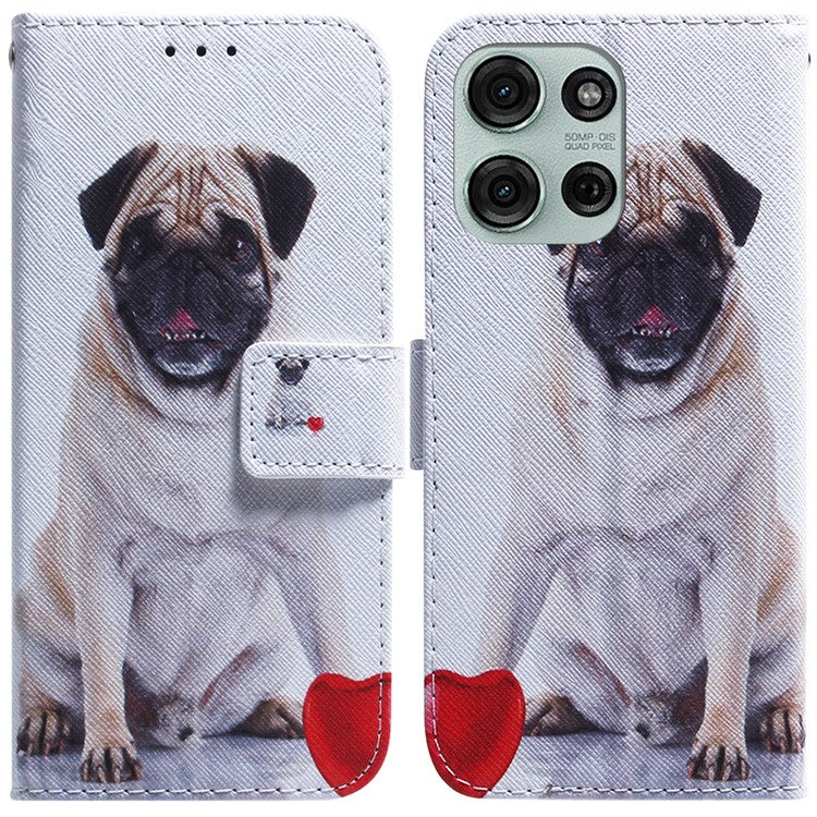 For Motorola Moto G75 5G Wallet Case Pattern Print Leather Phone Cover - Dog